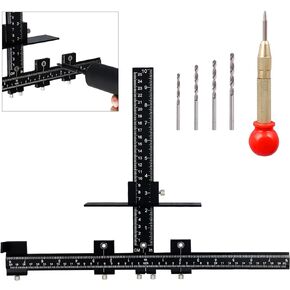 WerkWeit Cabinet Hardware Jig Aluminum Alloy Cabinet Handle Template Tool Adjustable Punch Locator Drill Template Guide True Position Cabinet Hardware Jig for Door Drawer Knobs Handles Installation in Kuwait