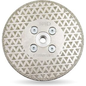 BGTEC Diamond Cutting Grinding Disc - 4.5" (115mm) Diamond Cutting Wheel for Granite Marble Cermaic Porcelain Tile with 5/8"-11 Arbor