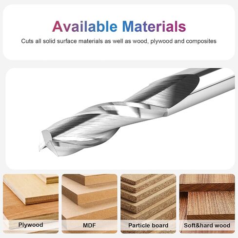 SpeTool Upcut Spiral Router Bit 3/8 Inch Shank 1-1/4 Inch Cutting Length Solid Carbide CNC Wood Router Engraving Bits in Saudi Arabia