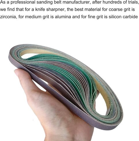 توكروب حزام صنفرة بديل من 24 قطعة مقاس 3/8 انش × 21 انش لماكينة صنفرة ماكيتا XSB01Z، 9032 - 80/120/240/400/1000/1200 حزام صنفرة in Kuwait