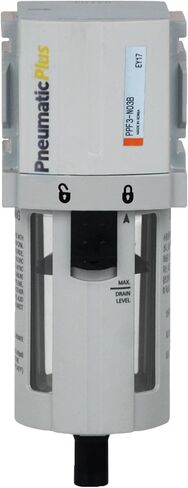PneumaticPlus PPF4-N04B Compressed Air Particulate Filter 1/2" NPT, 5 Micron, Poly Bowl, Manual Drain, Bracket in Saudi Arabia