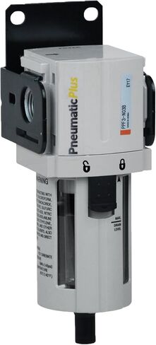 PneumaticPlus PPF4-N04B Compressed Air Particulate Filter 1/2" NPT, 5 Micron, Poly Bowl, Manual Drain, Bracket in Saudi Arabia