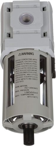 PneumaticPlus PPF4-N04B Compressed Air Particulate Filter 1/2" NPT, 5 Micron, Poly Bowl, Manual Drain, Bracket in Saudi Arabia