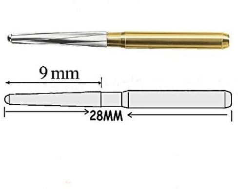 10pcs Endo-Z Tungsten Drill Bits Titanium Plated Burs 28mm in Kuwait