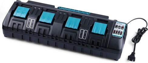 شاحن سريع 18 فولت DC18SF بأربعة منافذ مع منفذ USB مزدوج متوافق مع بطارية ماكيتا 14.4 فولت 18 فولت LXT ليثيوم أيون BL1840 BL1850 BL1860 BL1890، بديل لشاحن بطارية ماكيتا 18 فولت DC18RC DC18RD in Kuwait