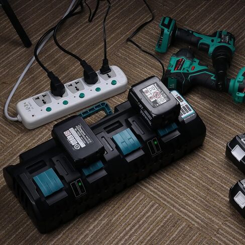 شاحن سريع 18 فولت DC18SF بأربعة منافذ مع منفذ USB مزدوج متوافق مع بطارية ماكيتا 14.4 فولت 18 فولت LXT ليثيوم أيون BL1840 BL1850 BL1860 BL1890، بديل لشاحن بطارية ماكيتا 18 فولت DC18RC DC18RD in Kuwait