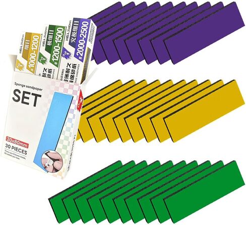 ورق صنفرة لاصق من stedi Hobby Model Tools، ورق صنفرة مقاوم للماء رطب/جاف وقابل لإعادة الاستخدام 400 600 800 للنماذج البلاستيكية، Gunpla، 60 قطعة in Kuwait