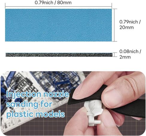 ورق صنفرة لاصق من stedi Hobby Model Tools، ورق صنفرة مقاوم للماء رطب/جاف وقابل لإعادة الاستخدام 400 600 800 للنماذج البلاستيكية، Gunpla، 60 قطعة in Kuwait