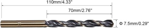 6mm Twist Drill Bit, HSS 4341, Gold Black Coated | Straight Shank, Drilling Bits for Home Improvment DIY, Metal, Wood, Plastic in Saudi Arabia