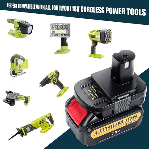 محول بطارية DM18RL لـ Dewalt لبطارية Milwaukee 20V/18V Li-Ion تتحول إلى بطارية ريوبي 18V P103 P104 P105 P107 P108 P109 P190 P100 in Kuwait