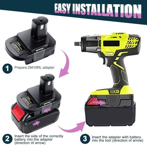 محول بطارية DM18RL لـ Dewalt لبطارية Milwaukee 20V/18V Li-Ion تتحول إلى بطارية ريوبي 18V P103 P104 P105 P107 P108 P109 P190 P100 in Kuwait