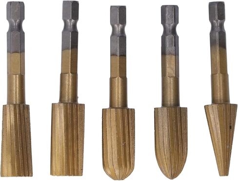 5Pcs Rotary File, High Speed Steel Burr Grinding Bit Hex Shank Tool Electric Grinding Tool Set in Kuwait