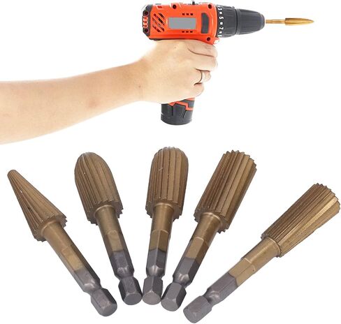 5Pcs Rotary File, High Speed Steel Burr Grinding Bit Hex Shank Tool Electric Grinding Tool Set in Kuwait