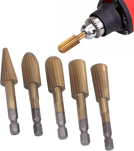 5Pcs Rotary File, High Speed Steel Burr Grinding Bit Hex Shank Tool Electric Grinding Tool Set in Kuwait