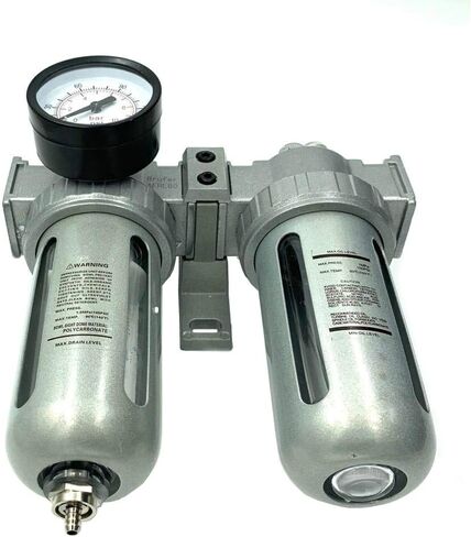 منظم فلتر الهواء AFRL80 من بروفر كومبو 1/2 انش ان بي تي، عنصر 5 ميكرون، وعاء بولي، تصريف يدوي - فلتر ضاغط الهواء منظم ضغط الهواء، فلتر فاصل للمياه والزيت in Kuwait