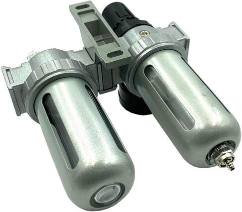 منظم فلتر الهواء AFRL80 من بروفر كومبو 1/2 انش ان بي تي، عنصر 5 ميكرون، وعاء بولي، تصريف يدوي - فلتر ضاغط الهواء منظم ضغط الهواء، فلتر فاصل للمياه والزيت in Kuwait