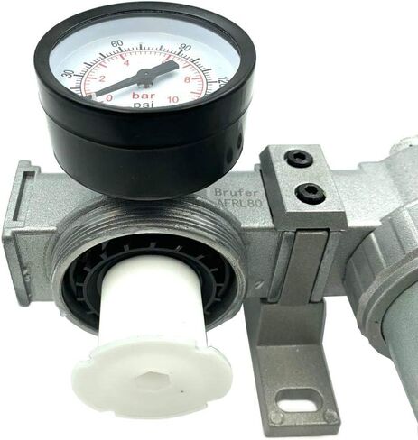 منظم فلتر الهواء AFRL80 من بروفر كومبو 1/2 انش ان بي تي، عنصر 5 ميكرون، وعاء بولي، تصريف يدوي - فلتر ضاغط الهواء منظم ضغط الهواء، فلتر فاصل للمياه والزيت in Kuwait