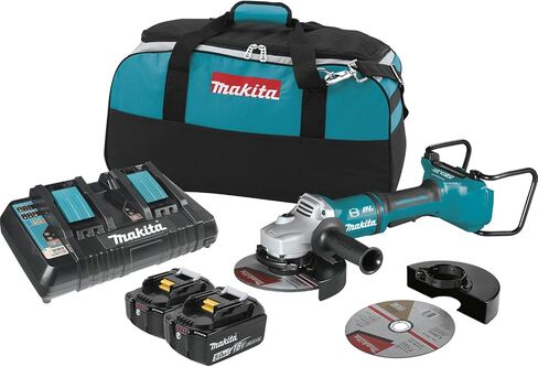 Makita XAG12PT1 5.0Ah 18V X2 LXT Lithium-Ion 36V Brushless Cordless 7" Paddle Switch Cut-Off/Angle Grinder Kit, with Electric Brake , Blue in Saudi Arabia