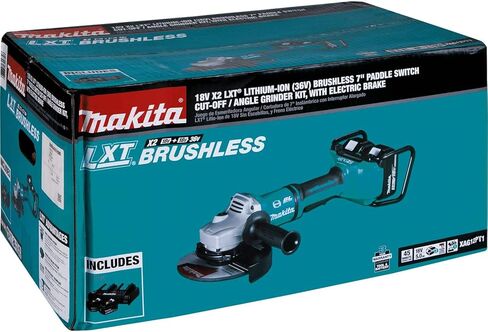 Makita XAG12PT1 5.0Ah 18V X2 LXT Lithium-Ion 36V Brushless Cordless 7" Paddle Switch Cut-Off/Angle Grinder Kit, with Electric Brake , Blue in Saudi Arabia