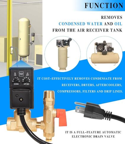 Replacement for Edv200 Automatic Electronic Drain Valve Removes Condensed Water And Oil From The Air Receiver Tank 1/4 NPT 110/120v 7/16" ORF in Saudi Arabia