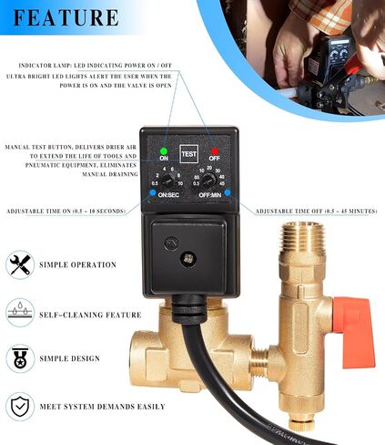 Replacement for Edv200 Automatic Electronic Drain Valve Removes Condensed Water And Oil From The Air Receiver Tank 1/4 NPT 110/120v 7/16" ORF in Saudi Arabia
