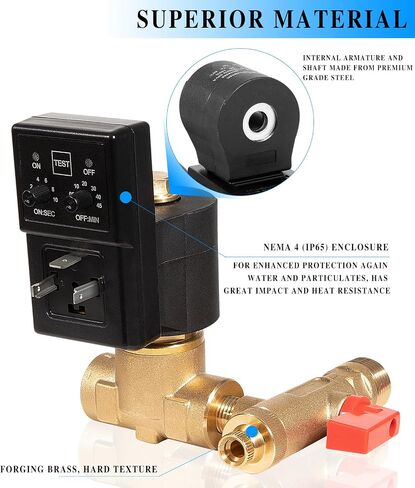 Replacement for Edv200 Automatic Electronic Drain Valve Removes Condensed Water And Oil From The Air Receiver Tank 1/4 NPT 110/120v 7/16" ORF in Saudi Arabia