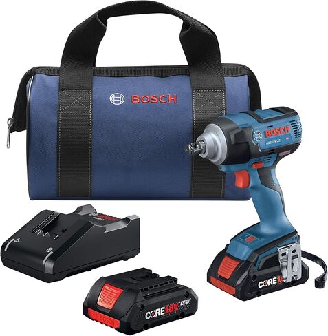 BOSCH GDS18V-221B25 18V EC Brushless 1/2 In. Impact Wrench Kit with (2) CORE18V 4.0 Ah Compact Batteries in Saudi Arabia