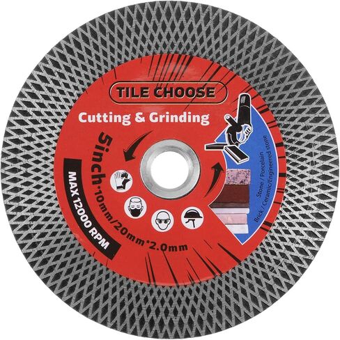 HARFINGTON Diamond Tile Cutting Blade, 5" (125mm) Diamond Saw Blade with 5/8"-11 Thread Flange for Cutting and Grinding Porcelain Tile Marble in Saudi Arabia