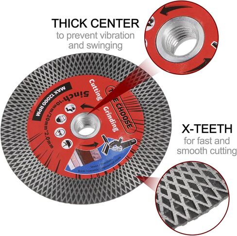 HARFINGTON Diamond Tile Cutting Blade, 5" (125mm) Diamond Saw Blade with 5/8"-11 Thread Flange for Cutting and Grinding Porcelain Tile Marble in Saudi Arabia