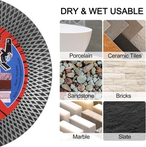 HARFINGTON Diamond Tile Cutting Blade, 5" (125mm) Diamond Saw Blade with 5/8"-11 Thread Flange for Cutting and Grinding Porcelain Tile Marble in Saudi Arabia