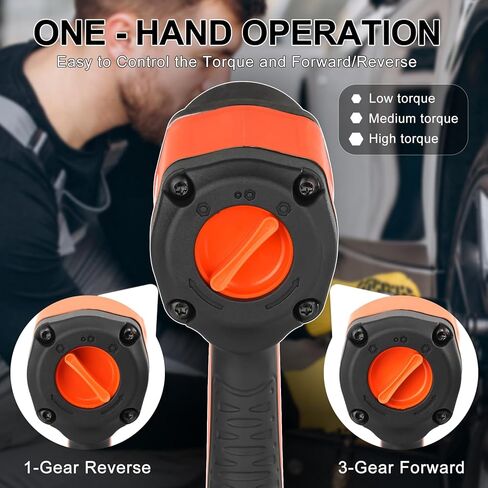 REFINE Air Impact Wrench,Pneumatic Impact Gun 1/2 inch,Heavy Duty 626 ft-Lbs Max Loosening Torque Output,Air impact gun Twin Hammer 7500RPM for Automobile Repair, Changing Tires in Kuwait