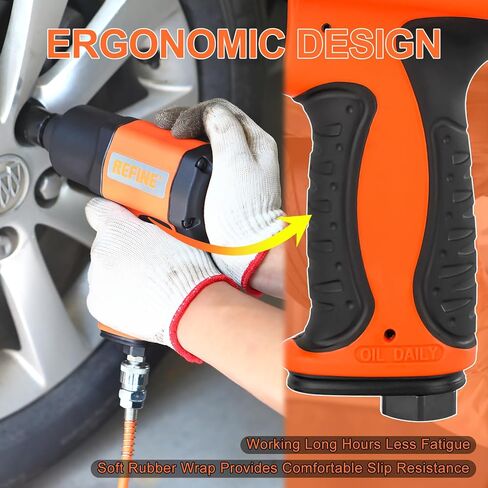 REFINE Air Impact Wrench,Pneumatic Impact Gun 1/2 inch,Heavy Duty 626 ft-Lbs Max Loosening Torque Output,Air impact gun Twin Hammer 7500RPM for Automobile Repair, Changing Tires in Kuwait