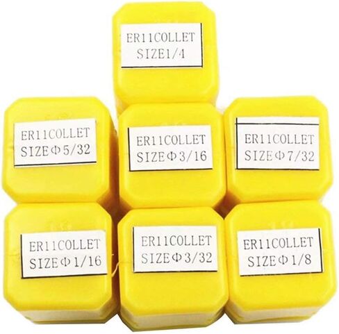 JahyShow 7 قطعة/المجموعة 1/4 1/8 1/16 3/16 3/32 5/32 7/32 بوصة ER11 أسطوانة معدنية لآلة الحفر باستخدام الحاسب الآلي وأدوات مخرطة الطحن in Kuwait