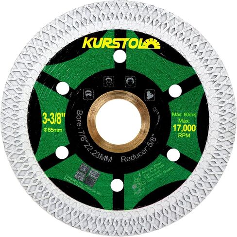 KURSTOL Tile Porcelain Diamond Blade - 4.5"/115mm Super Thin Diamond Cutting Disc Wheel,Arbor 7/8"-5/8" for Ceramic Granite,Marble Angle Grinder Tile Saw Blade in Saudi Arabia