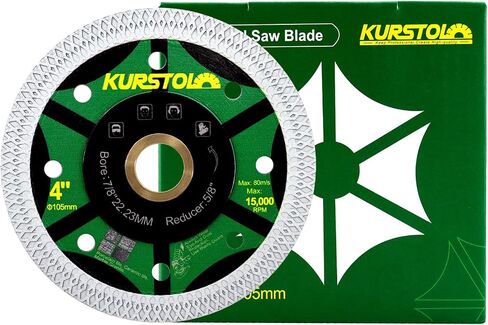 KURSTOL Tile Porcelain Diamond Blade - 4.5"/115mm Super Thin Diamond Cutting Disc Wheel,Arbor 7/8"-5/8" for Ceramic Granite,Marble Angle Grinder Tile Saw Blade in Kuwait