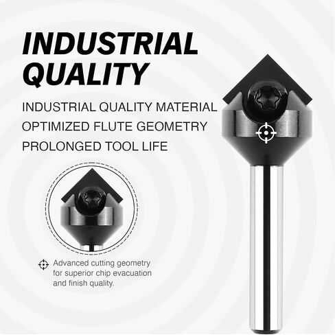 ZahyoX 30 Degree V-Groove CNC Bit, NACO Coated Solid Carbide Router Bit, 11/16" Cutting Dia, 1/4" Shank, 0.388" Cutting Length, 2" Overall Length, 1 Flute, CNC Router Bits, CNC End Mill in Kuwait