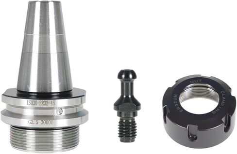 حامل أدوات تشاك 5 قطع ISO30 ER32-45L تشاك التوازن كوليت تشاك G2.5 30000 لفة في الدقيقة CNC من الفولاذ المقاوم للصدأ مع مخرطة طحن سحب مسمارة مناسبة لآلة النقش باستخدام الحاسب الآلي وأداة صنع المخرطة in Kuwait
