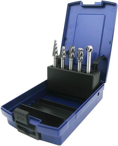 5 PCS Glaziers' diamonds 1/4" Shank Carbide Burrs Hand Tools for Aluminum Metal Carving Polishing Engraving Drilling in Plastic Box in Saudi Arabia