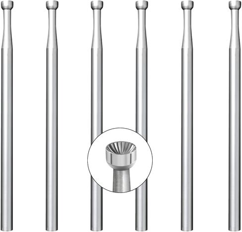 6 Pcs 1.2mm Round Cup Burr - 3/32'' Shank Wire Rounder Bits Jewelry Burs for Lapidary Making in Saudi Arabia