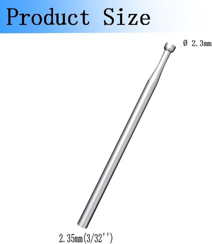 6 Pcs 1.2mm Round Cup Burr - 3/32'' Shank Wire Rounder Bits Jewelry Burs for Lapidary Making in Saudi Arabia
