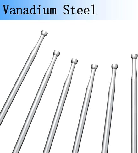 6 Pcs 1.2mm Round Cup Burr - 3/32'' Shank Wire Rounder Bits Jewelry Burs for Lapidary Making in Saudi Arabia