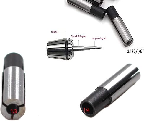 Draik 6pcs 1/4" to 1/8" CNC Engraving Bit Router Adapter Convert for Engraving Machine Tool in Saudi Arabia