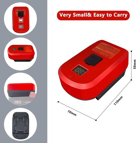 USB Power Source Adapter for Milwaukee M18 18V Battery, USB Battery Charger with 1 Type-C and 1 USB Port 65W MAX Output,with Dust Cover Portable Power Source Adapter in Saudi Arabia