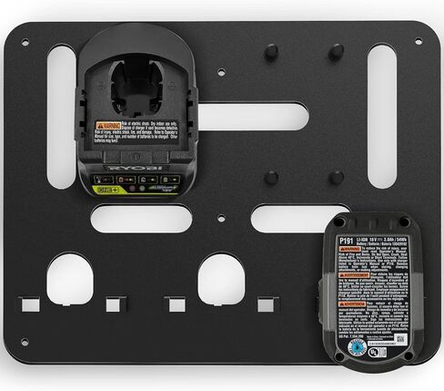 حامل بطارية Riuog لـ Ryobi، دعامة تثبيت معدنية على الحائط لبطارية Ryobi 18V وشاحن Ryobi P118B، 3 حامل بطاريات و2 حامل شاحن لغرفة الأدوات والمرآب in Kuwait