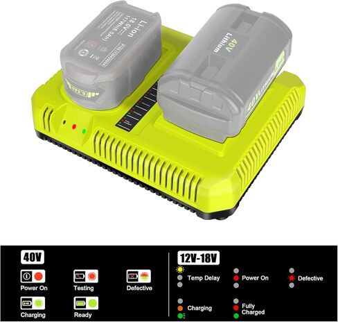 40V 18V Charger Replacefor Ryobi P137 Battery Charger, Compatible for Ryobi 40V Battery and Ryobi 18V Battery in Kuwait