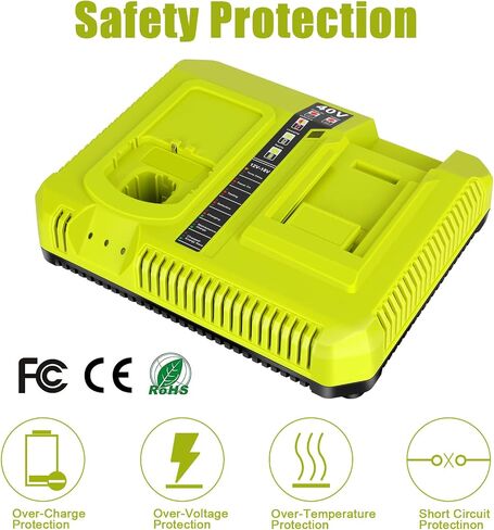 40V 18V Charger Replacefor Ryobi P137 Battery Charger, Compatible for Ryobi 40V Battery and Ryobi 18V Battery in Kuwait