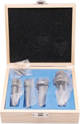 4pcs MT1 Wood Lathe Live Center Drive Spur Cup Set with 2pcs Extra Replacement Tips, MT1 Arbor Woodworking Tool Kit for Wood and Metalworking Lathe Woodworking Thimble with Wooden Case in Saudi Arabia