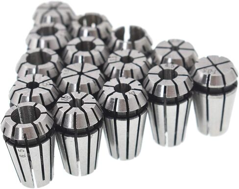 findmall 15Pcs ER11 Precision Spring Collet Set 1-7MM and 1/8,1/4-Inch for CNC Milling Lathe Tool and Work-Holding Engraving Machine in Saudi Arabia