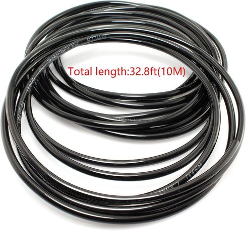 DGZZI Pneumatic Air Line 6mm OD 4mm ID Fuel Gas Air flex Polyurethane PU Pneumatic Tubing Hose Pipe 10 Meter 32.8ft Black in Saudi Arabia