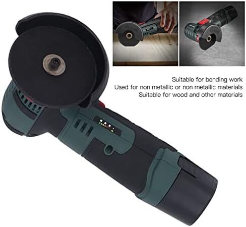 Cordless Angle Grinder, 19500RPM Powerful Low Noise Brushless Rechargeable Cordless Grinder with 2 Grinding Wheels Lithium Battery and Original Charger, Angle Grinder Tool for Cutting and Grinding(US) in Saudi Arabia